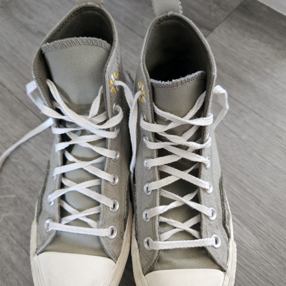Converse Chuck Taylor All Star Lift Platform Autumn Embroidery Sage Green - Picture 2 of 5
